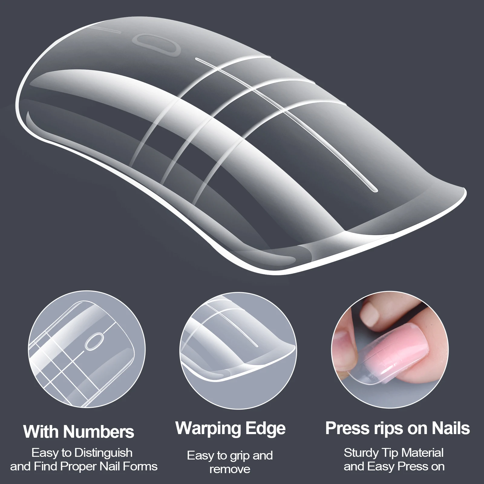 150 قطعة/صندوق تو المزدوج استخدام مسمار قالب ل البولي ايثيلين تمديد هلام أظافر الاستخدام المزدوج قالب قابلة لإعادة الاستخدام غطاء كامل قالب الاكريليك العلوي #5