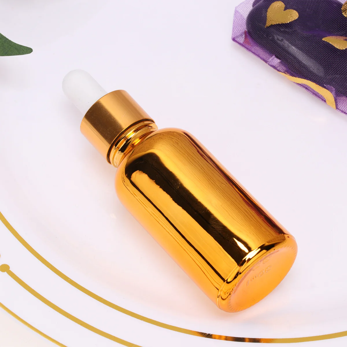

1Pcs Electroplating Dropper Bottle 20ml Refillable Essential Oil Container Portable Travel Subpackaging Bottle