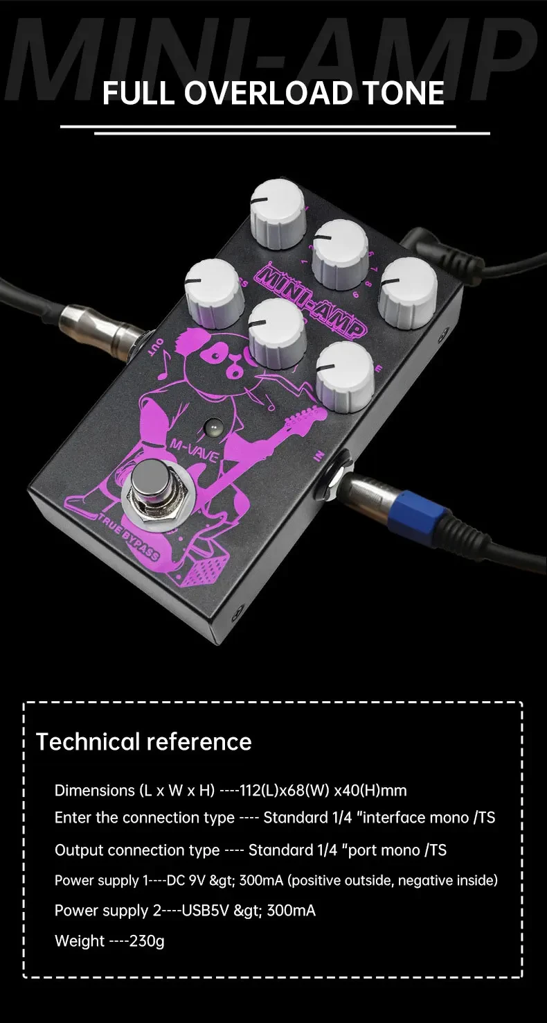 دواسة تأثير محاكاة قبل الأمبير ، 9 تأثيرات أمبير كلاسيكية ، 3 نطاق EQ تجاوز حقيقي ، أمبير صغير