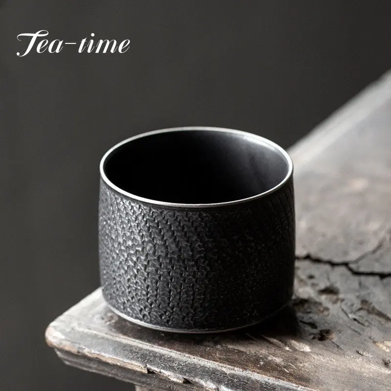 

Серебристый и черный прыгающий нож ручной работы 480 мл Jianshui китайская Ретро Керамическая чайная чашка для мытья Бытовая чаша для воды чайный набор кунг-фу