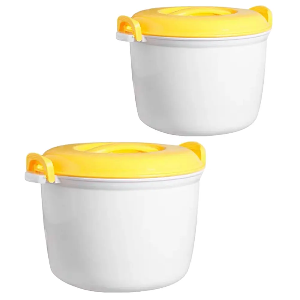 

2Pcs Microwave Rice Cooker Large Capacity Plastic Home Office Restaurant Dorm Hospital Simple Design Portable