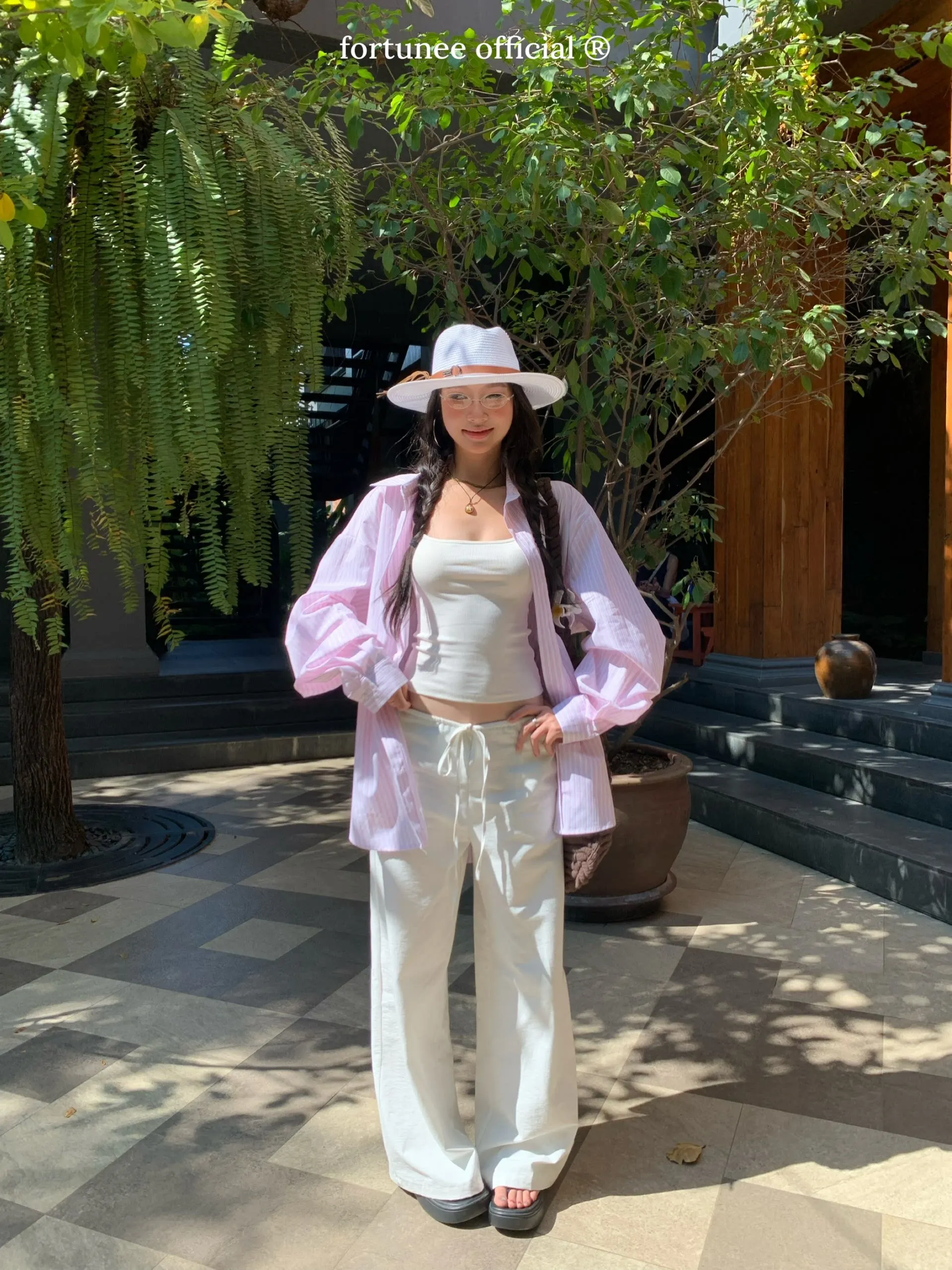 

Женские повседневные широкие брюки Fortunee с завязками, свободные прямые брюки-трубы, летние универсальные белые свободные длинные брюки с эффектом похудения