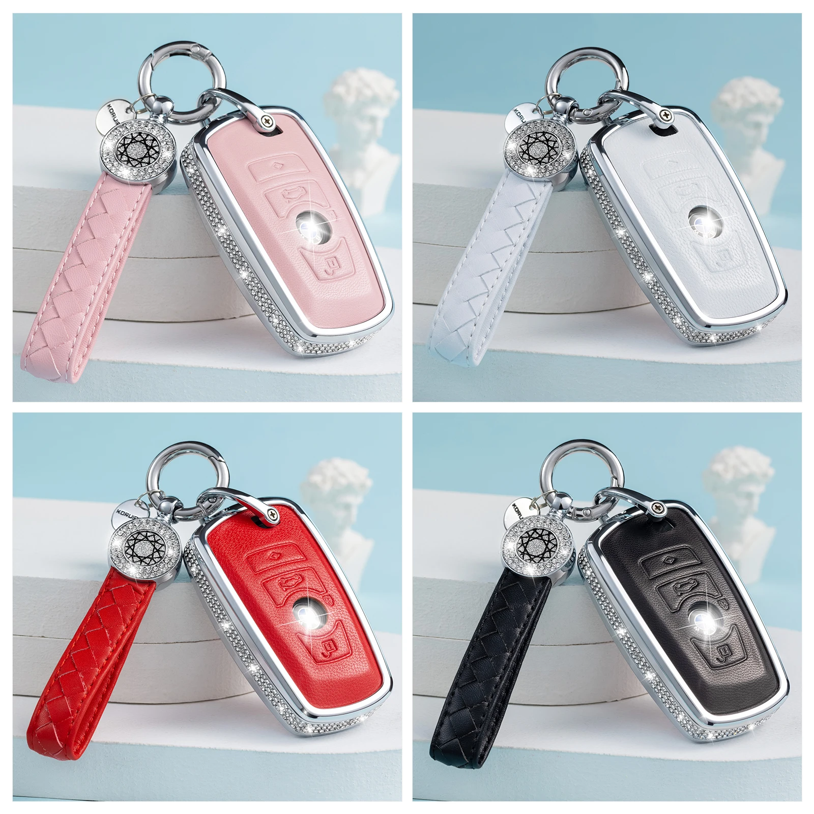 

NEW Car Remote Key Case Cover Shell For BMW Carnival 2023Shell High Quality Keychain Rhinestone Keyring