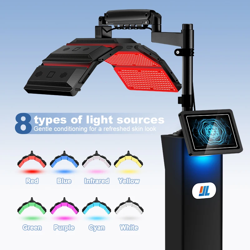 Многофункциональная LED-маска для лица и тела с 8 цветами света: омолаживающая LED-терапия красным светом для комплексного ухода