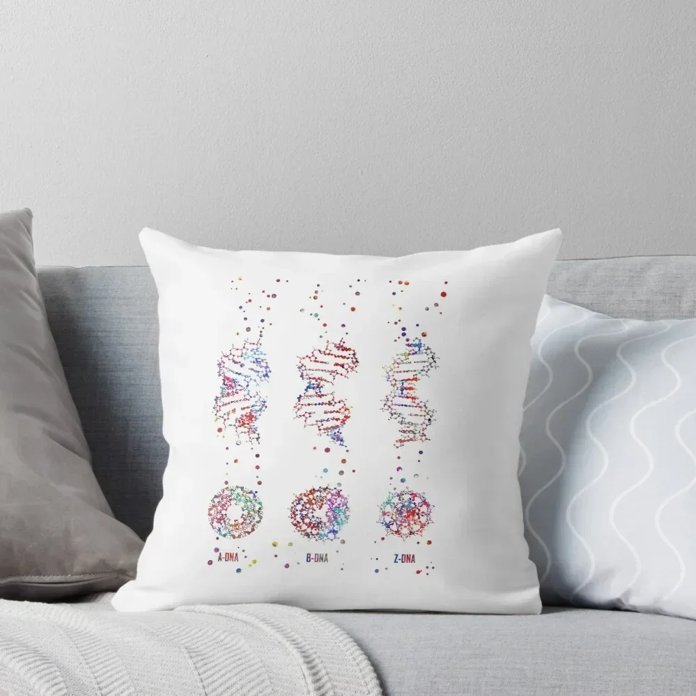 A-B-Z DNA, DNA molecule, watercolor dna, dna, molecule Throw Pillow luxury throw pillow covers Luxury Sofa Cushions pillow