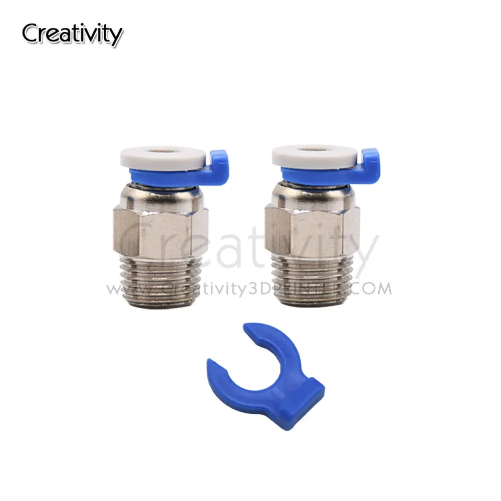 

3D Printer Accessories Pneumatic Connectors PC4-01 For V6 CR10 J-Head MK8 1.75mm PTFE Tube Quick Coupler Fittings Hotend Part