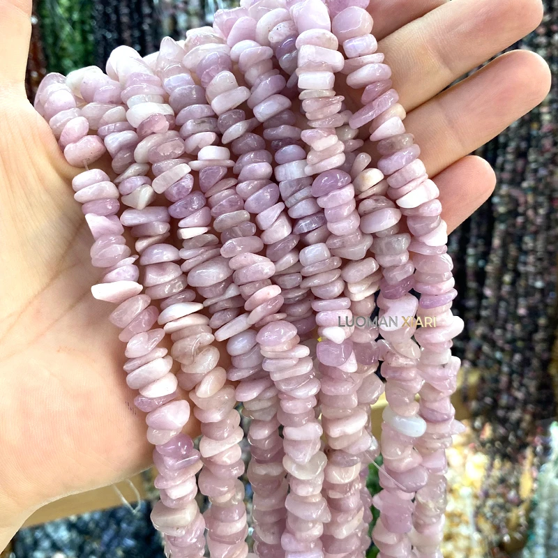 9-10mm Unregelmäßige Roh-Natursteinperlen aus Amazonit, Amethyst, Charoit für Schmuckherstellung, DIY-Armband-Charms und Zubehör – Detail 5