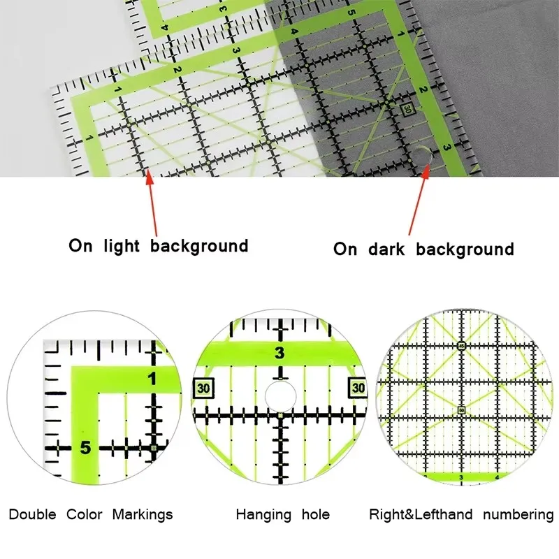 بودور 1 قطعة حاكم الخياطة الاكريليك لقياس الرسم والتصميم DIY بها بنفسك اليدوية الحرفية الخياطة اللحف أدوات القطع