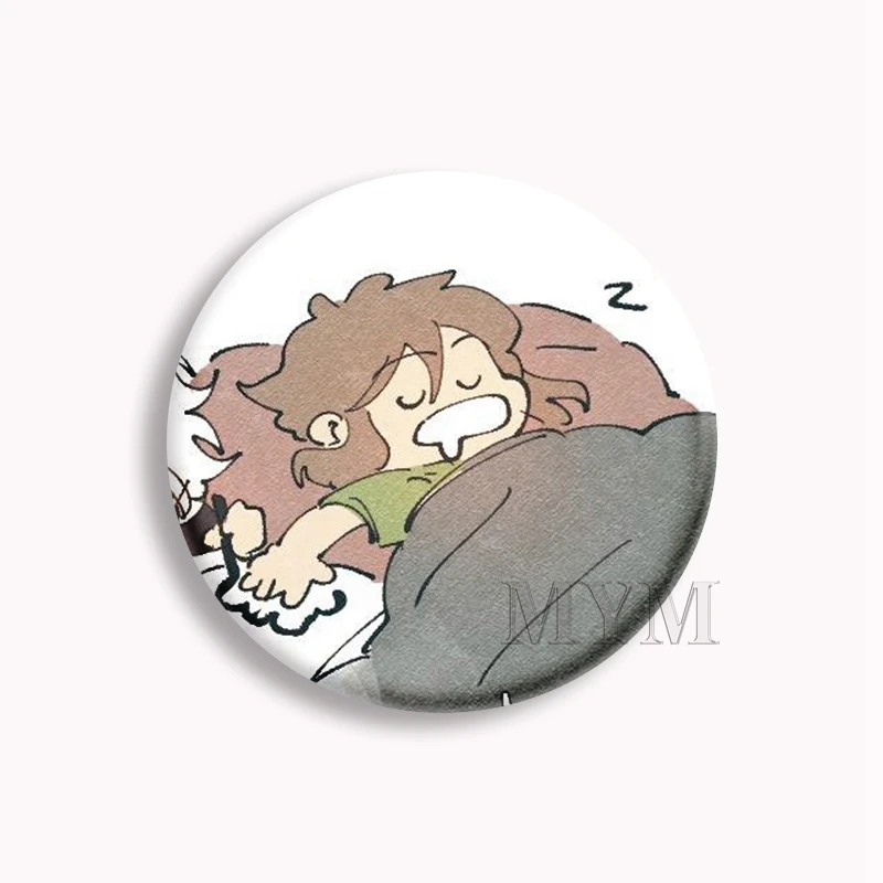 Cherry Crush Chibi Anime Soft Button Pin Cherie Crush Kang and Mashiro Webtoon Brooch Badge Bag Decor Fans Collect Lover Gifts