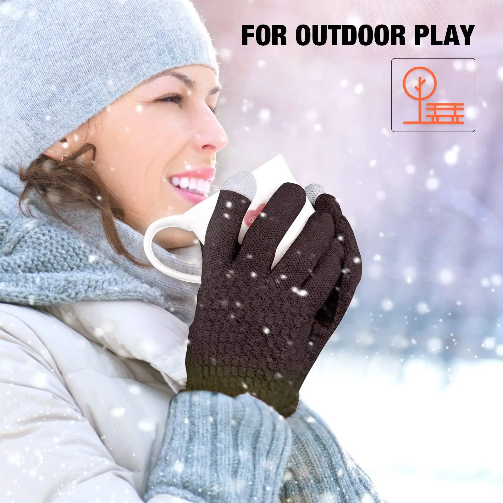 Winter Gloves for Men Women Touchscreen Warm Outdoor Cycling Driving Motorcycle Cold Resistance Gloves Windproof Non-Slip Gloves