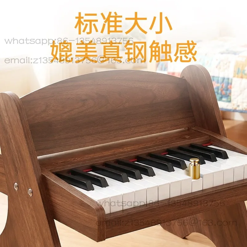 Wooden piano Children's beginner mini electronic organ is available in stock