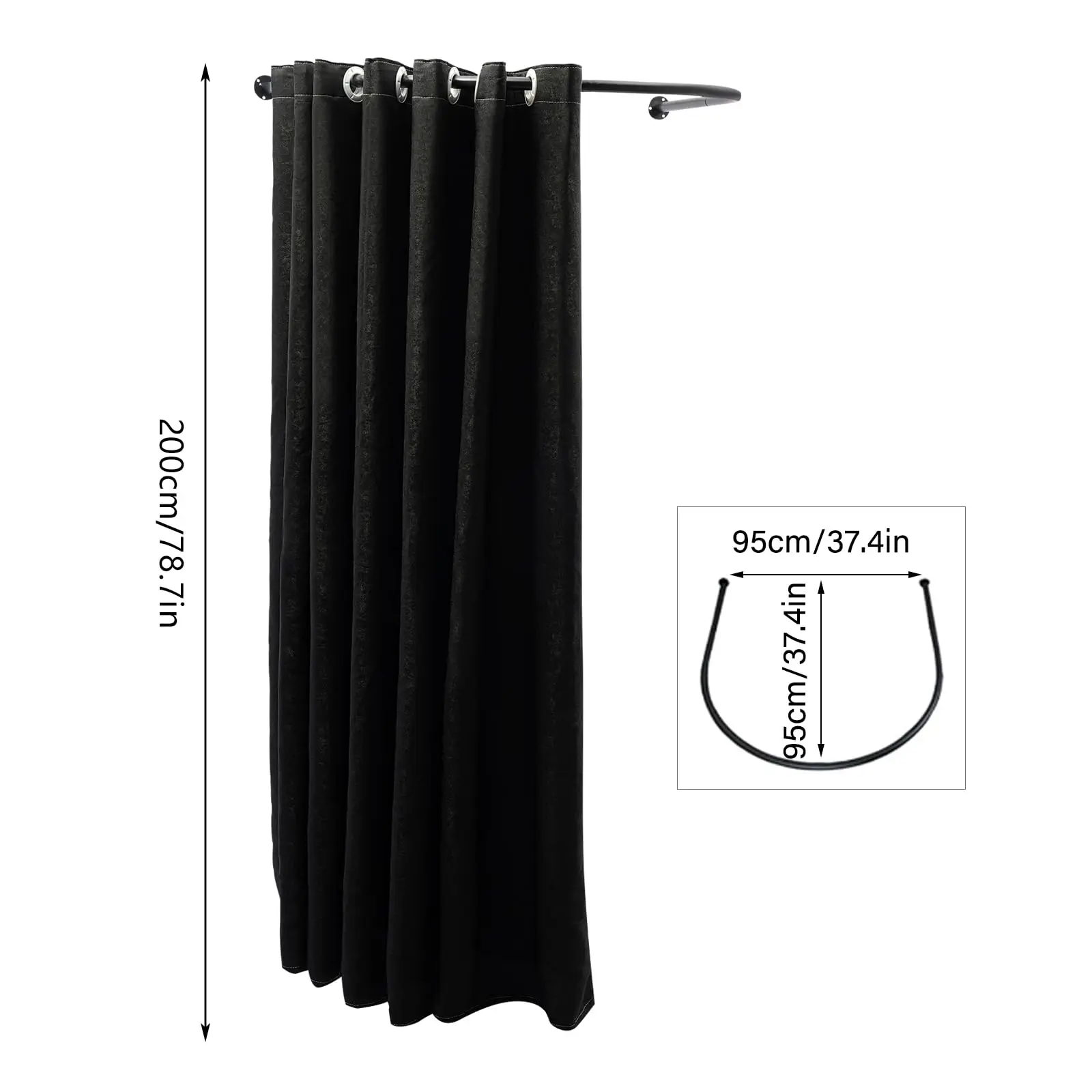 U-образный магазин одежды, примерочная, настенная раздевалка, портативная гардеробная, современные шторы для конфиденциальности для конфиденциальности