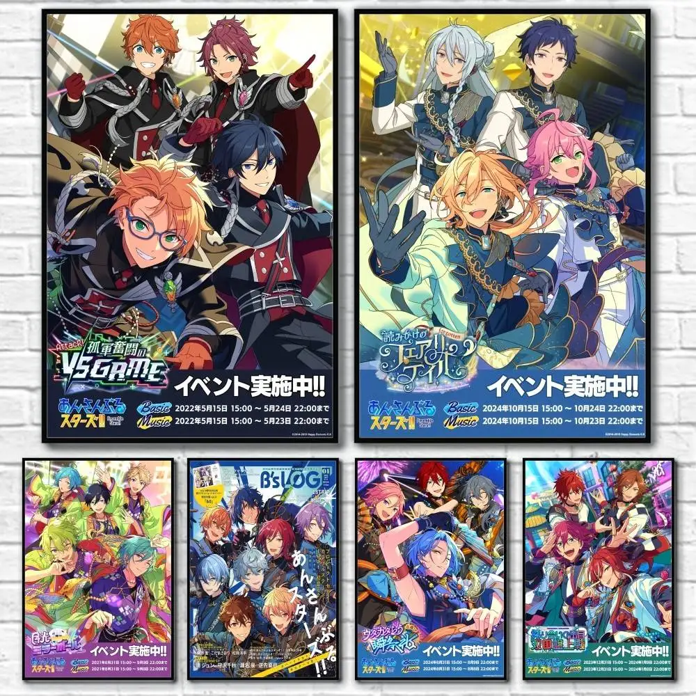 

E-Ensemble Stars Anime Poster Home Living Bed Room Bar Hallway Sticky Wall Art Printing Waterproof Aesthetic Decor