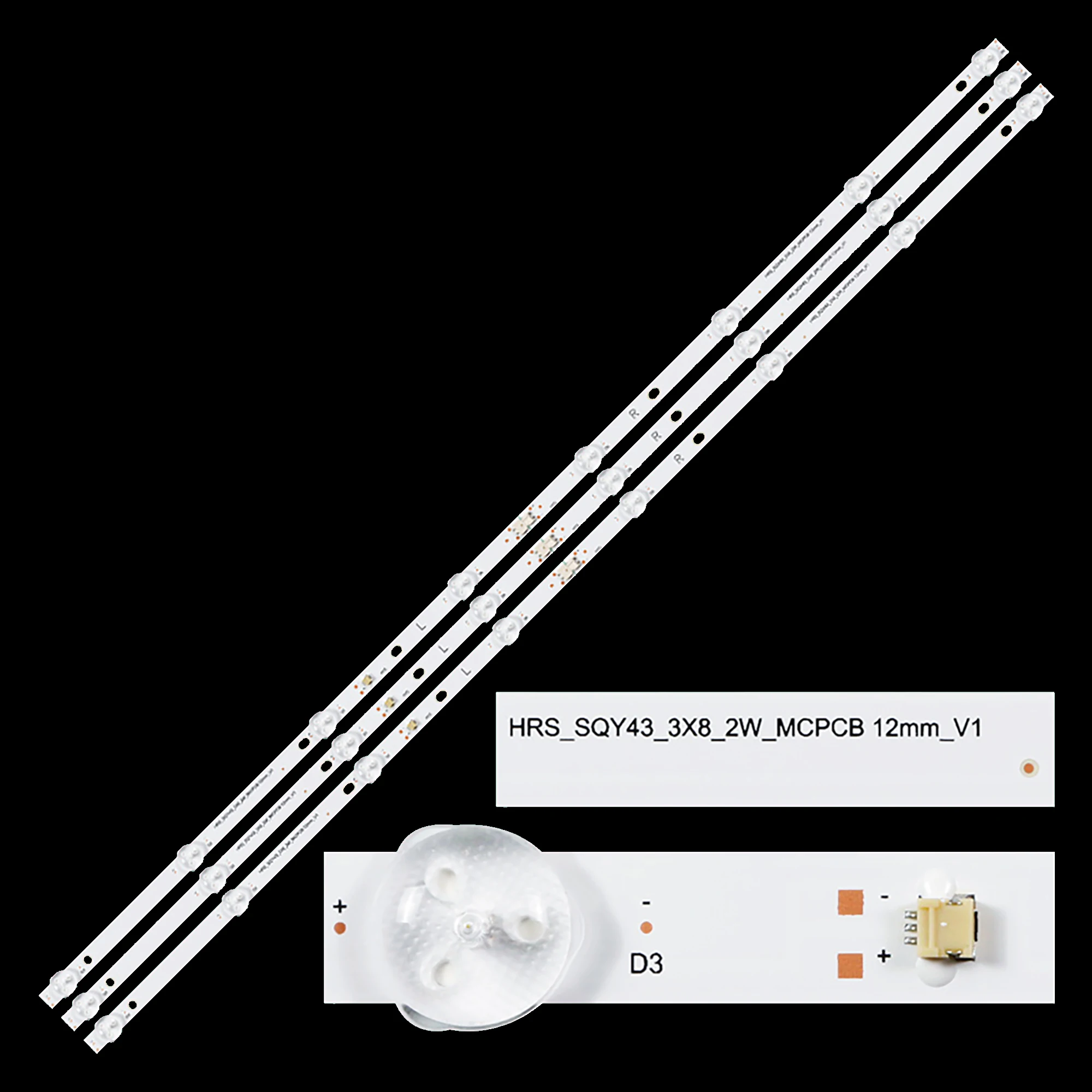 30 stuks LED voor HRS_SQY43_3X8_2W_MCPCB JL.D 43081330 -031BS-M_V01 RTU4300 RTU4300-E 43LE51012D SH-39B/4365 HV430QUB HV430QUB-N1B