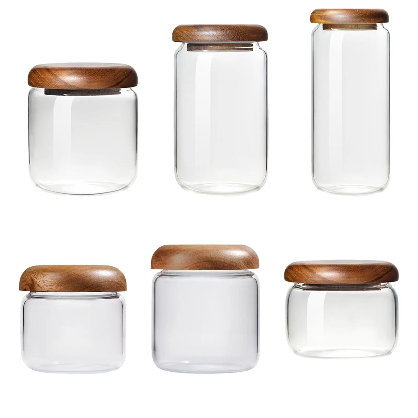 Glass Storage Jar Countertop Seasoning Bottle Spice Jar for Tea Candy Rice