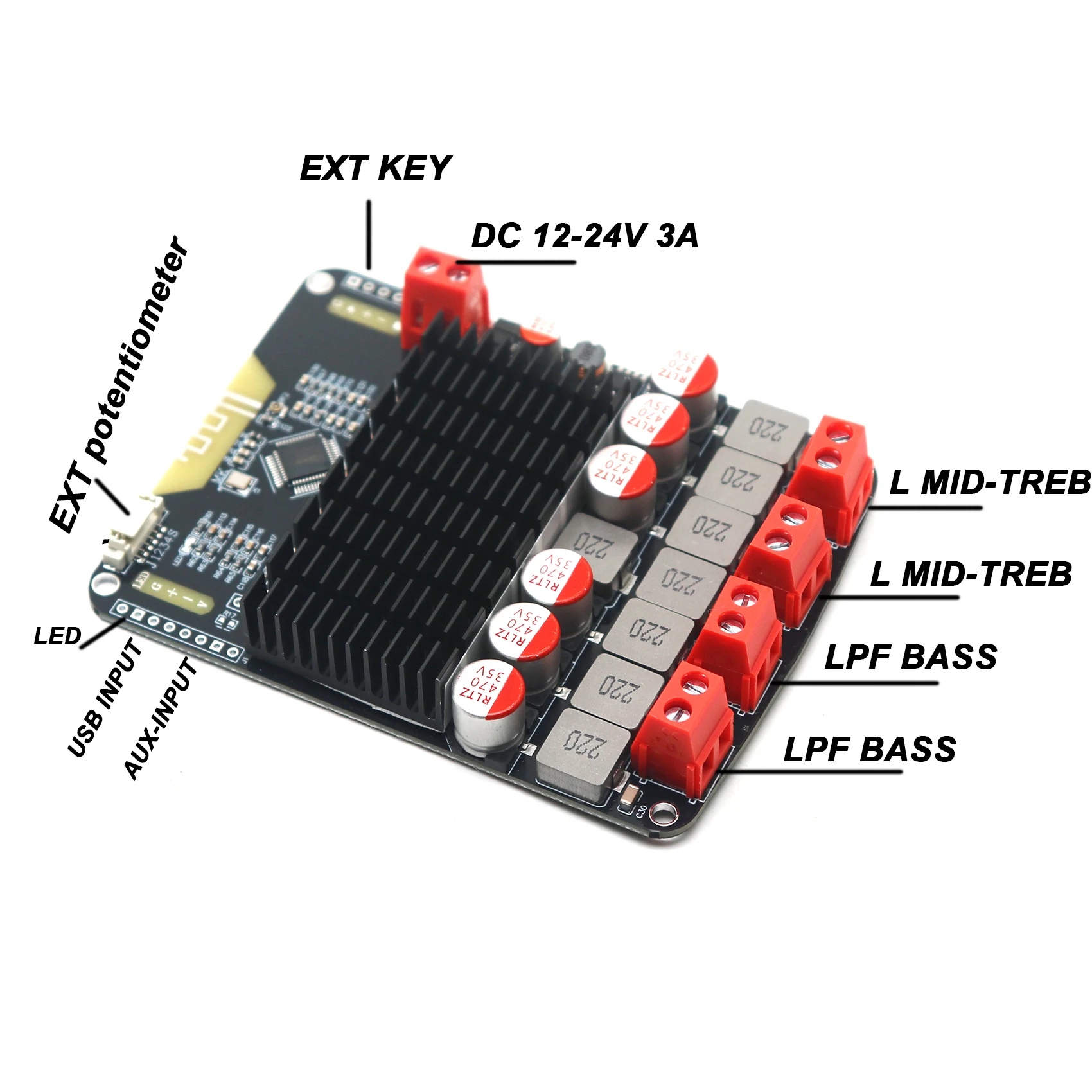 480W 4CH DSP Bluetooth Amplifier Board BQ1048B2+TPA3116 +TPA3156 Subwoofer POWER Class‑D Amp Audio Tuning AUX USB Sound Card