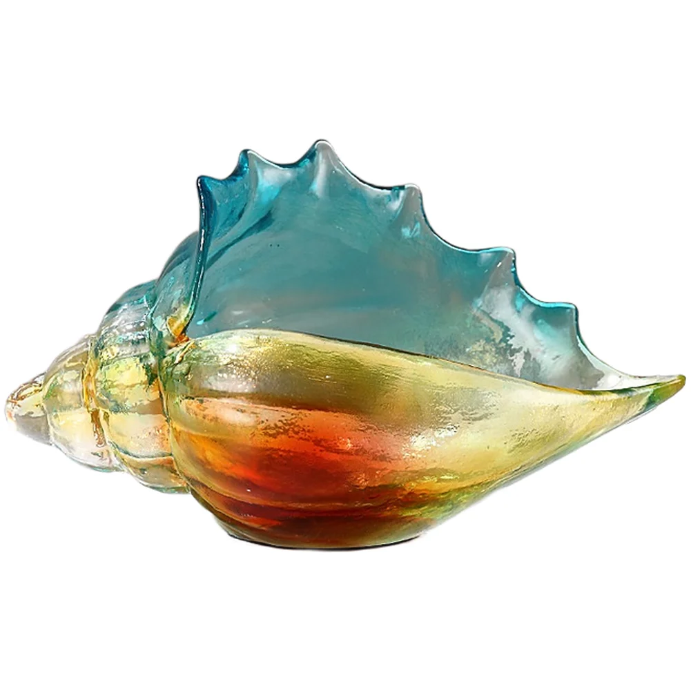 Resin Conch Shell Decor Box Colorful Modern Style for Keys Entryway Console Table Living Room Accent 23.5x12.5x12.5cm
