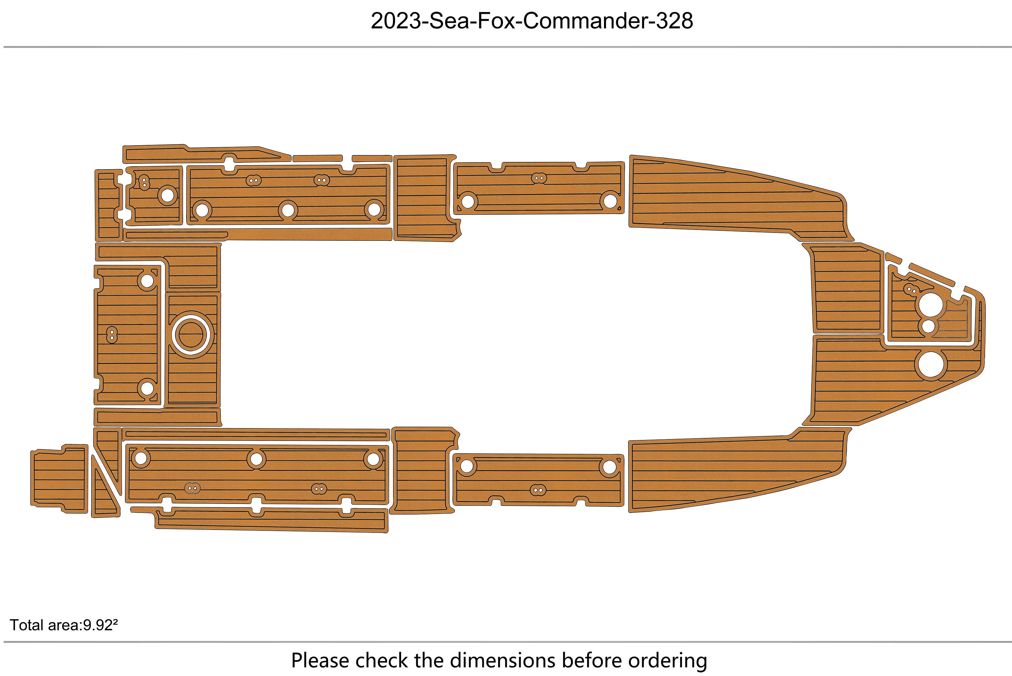 Eva foam Fuax teak seadek marine floor For 2017-2023 Sea Fox 328 commander Cockpit Swim platform 1/4