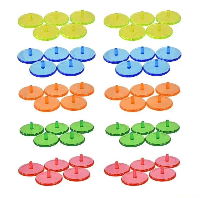 M5TC 50Pcs 24mm Clear Plastic Flat Golf Balls Markers Golf Balls Position Mark Markers