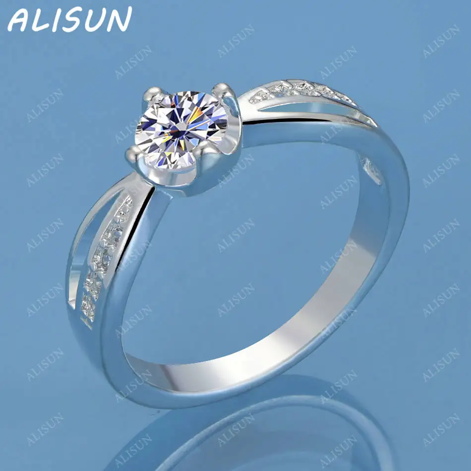 

ALISUN 925 Sterling Silver Zircon Simple Ring For Women Fashion Jewelry Charm Grace Noble Wedding Accessories
