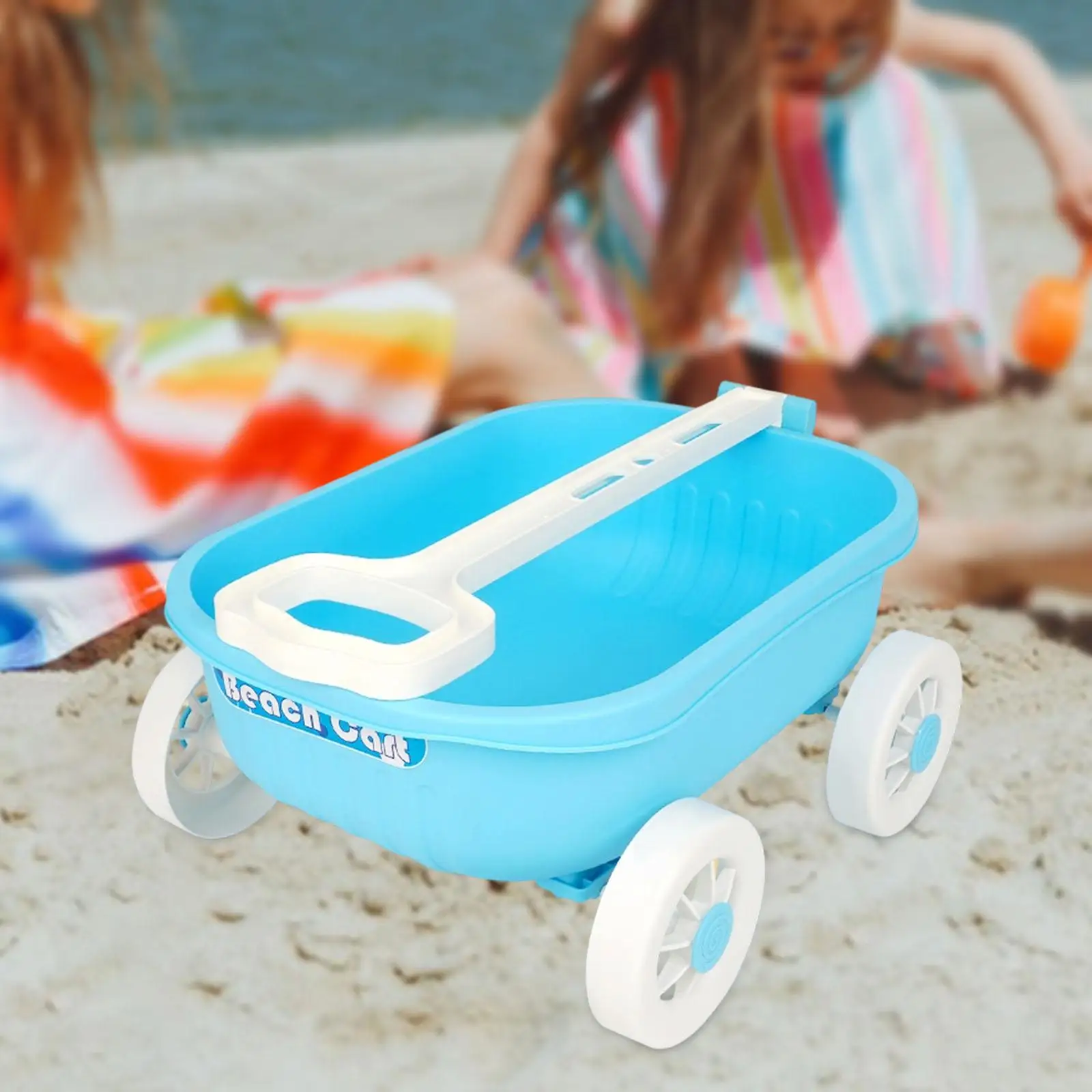 Garden Wagon Toy Educational Pull Along,Sturdy,Beach Wagon Garden Cart Sand Toy for Yard Sand Outdoor Play Indoor 3-4 Years Old