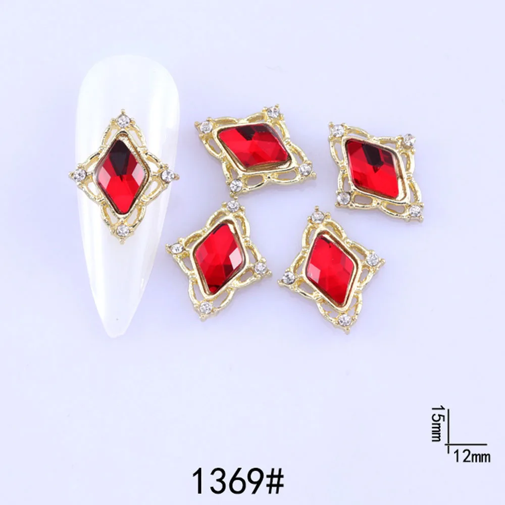 Rhombus คริสตัลเล็บ Art Rhinestones 10 ชิ้น/ถุงที่มีสีสัน Faleback เล็บ Charms AB สี 15*12 มม.เงาโลหะตกแต่ง