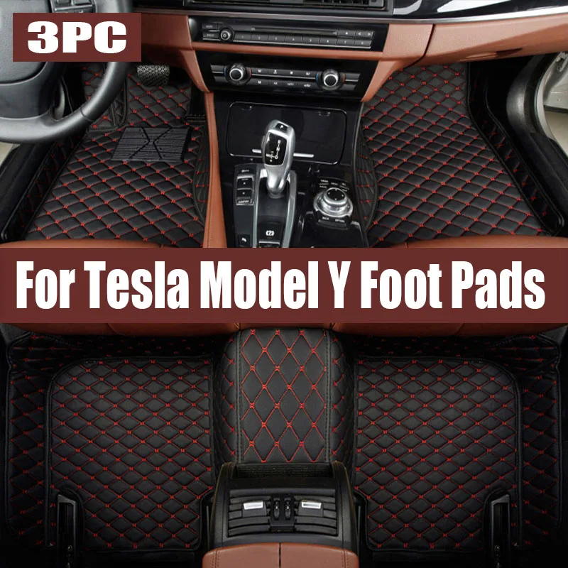 

New For Tesla Model Y Foot Pads 2023 Car Interior trunk mat TPE Waterproof Front and Rear Trunk Mat Rear Seat Backrest Pad