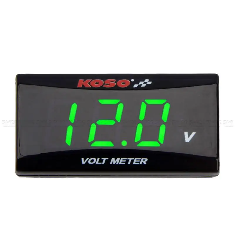 KOSO Motorcycle Mini Voltage Meter Voltmeter 0-20V LED Digital Display Waterproof Voltage Tester Modified Accessories