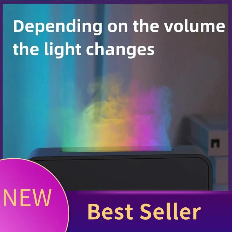 ABLU-Simulated Flame Aromatherapy Machine Remote Control 7-Color Lighting Timing Mute Humidification Perfume Dilator
