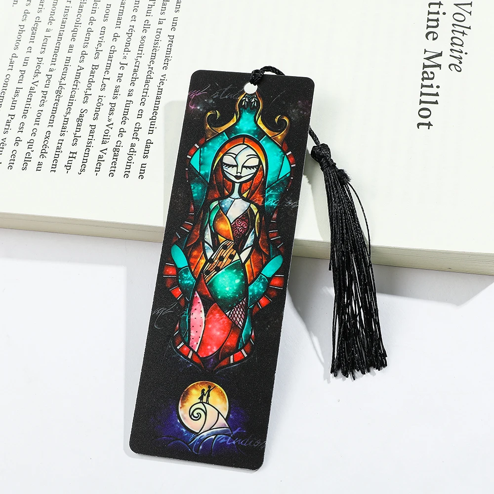 1Pcs Nightmare Before Christmas Bookmarks For Fans Collection Acrylic Bookmarks Tassels Reading Markers Family Friends Gifts