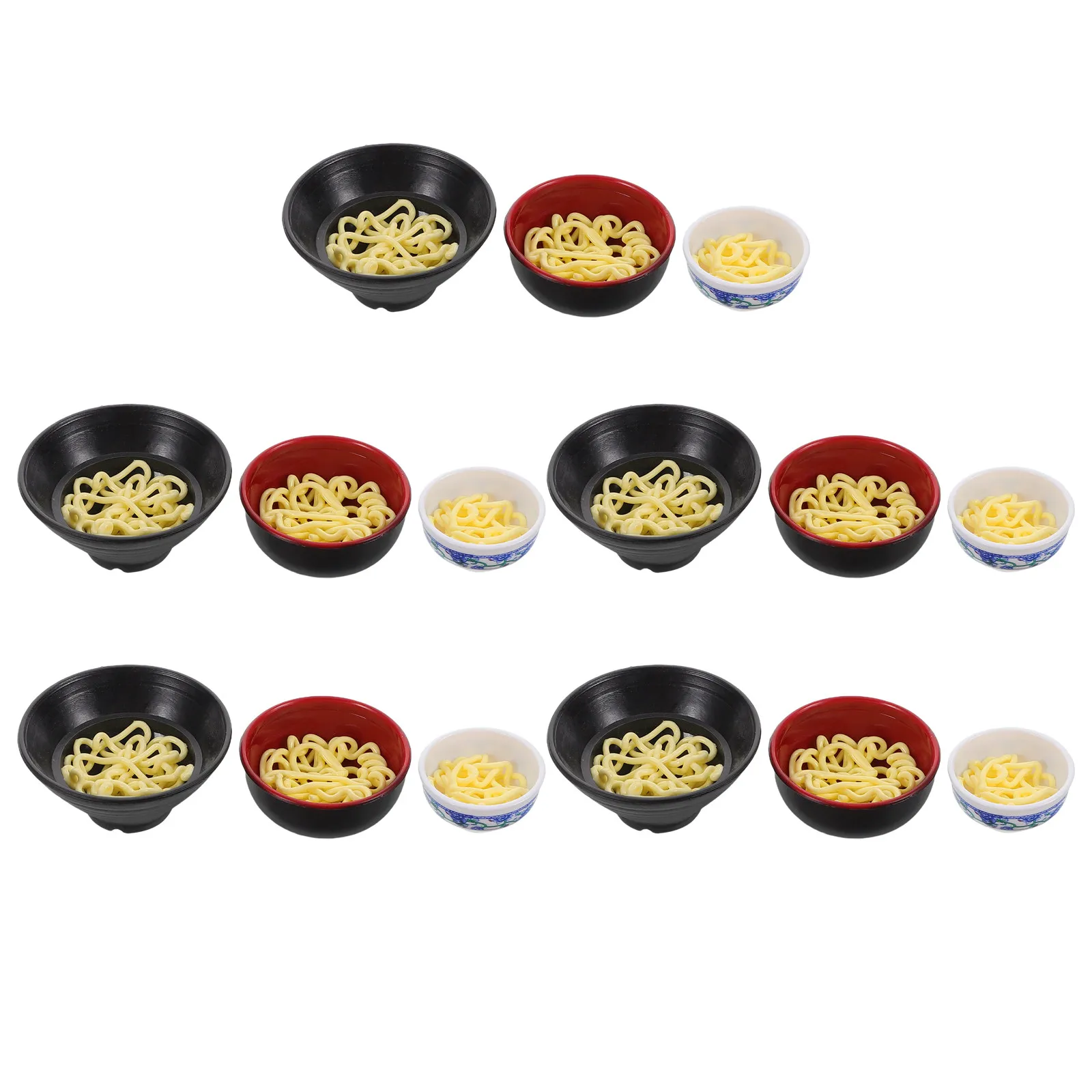 

15Pcs Realistic Noodle Bowl Set Miniature Ramen Bowl Dollhouse Food Simulation Props Artificial Food Play Kitchen