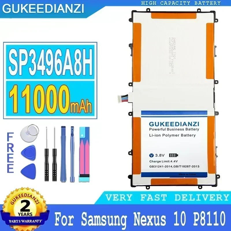 11000mAh SP3496A8H Rechargeable Large Capacity Battery For Samsung Google For Nexus 10 GT-P8110 HA32ARB Tablet Portable Battery