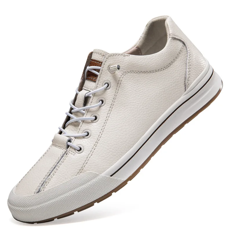 Sapatos Casuais de Couro Genuíno Masculino, Aumento de Altura de 6cm, Sapatos Esportivos, Flats de Alta Qualidade, Marca Masculina, Escritório,