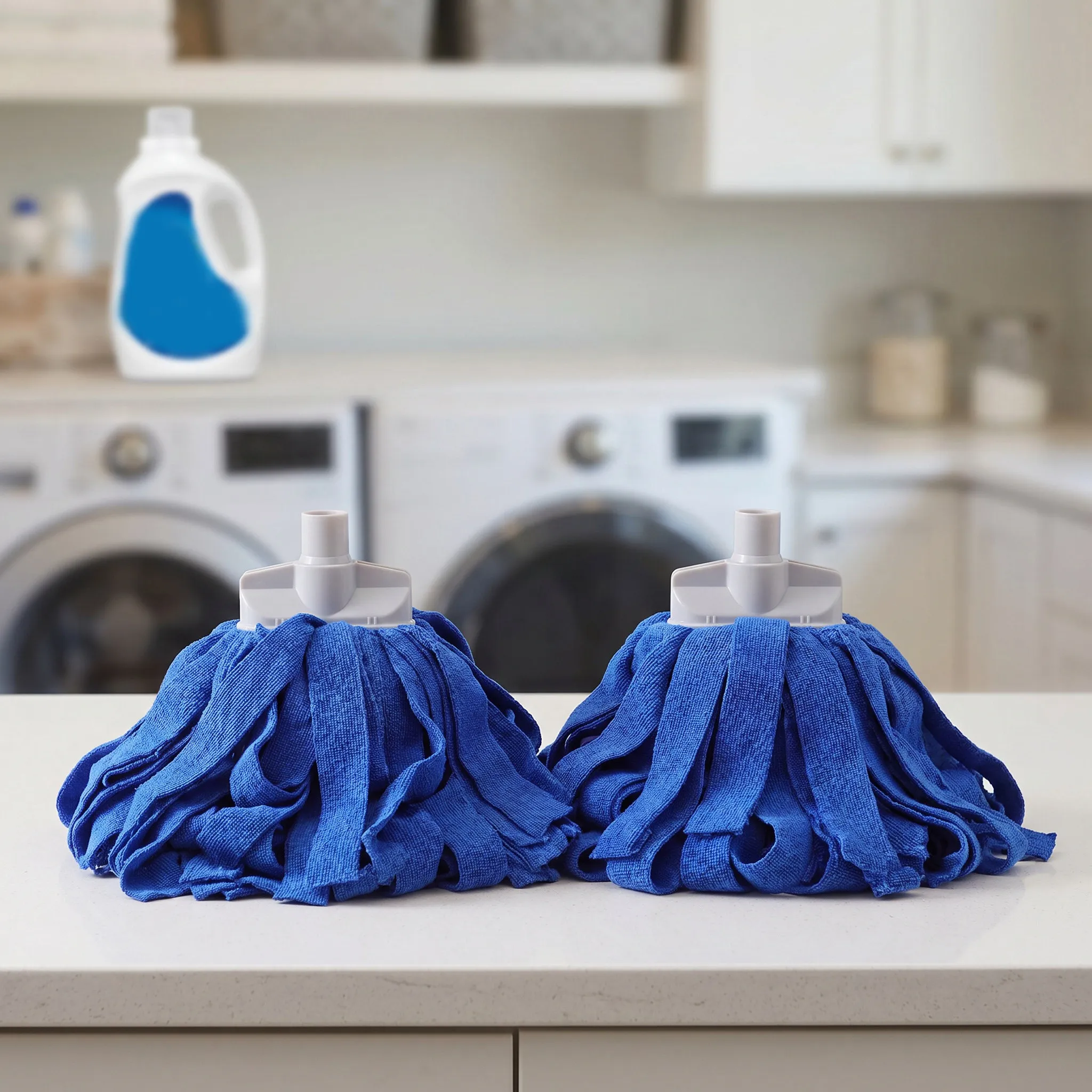 2Pcs Mop Head Replacement Towel Cloth Strip Absorbent Looped End Reusable String Mop Heads for Kitchen Bathroom Floor Cleaning