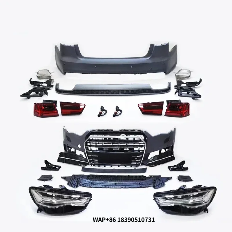 

Car Body Kit Front Bumper Rear Bumper Diffuser Headlight LED Head Lamp Rear Light Tail Lamp for A6 C7 Upgrade to C7PA