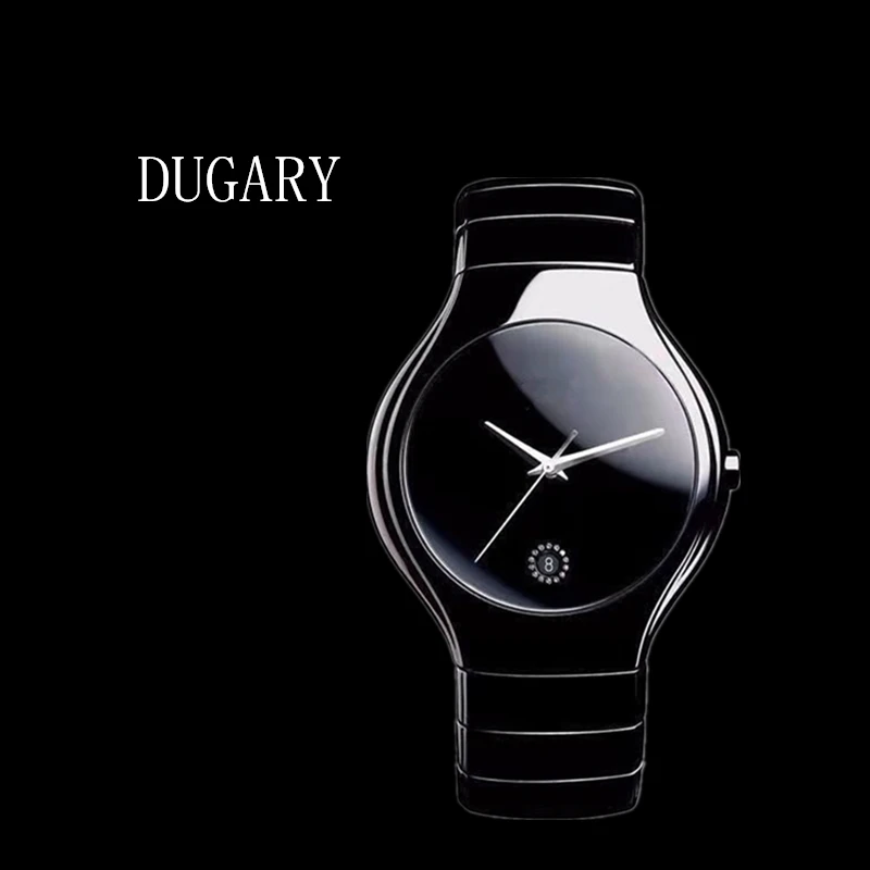 DUGARY Fashion quartz watch 40mm simple for men Women\'s ceramics Wristwatch hot sale Relogio Masculino Clock Gifts calendar