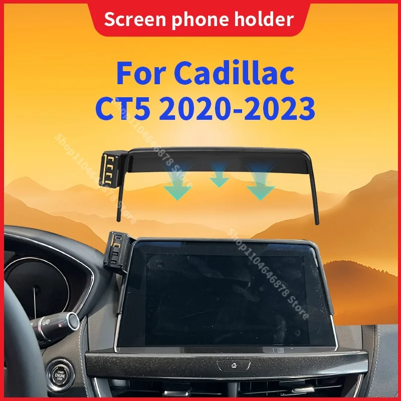 

Car Phone Holder For Cadillac CT5 2020 2021 2022-2024 10'' Screen Mobile Phone Support Car Mounts Wireless Charging Accessories