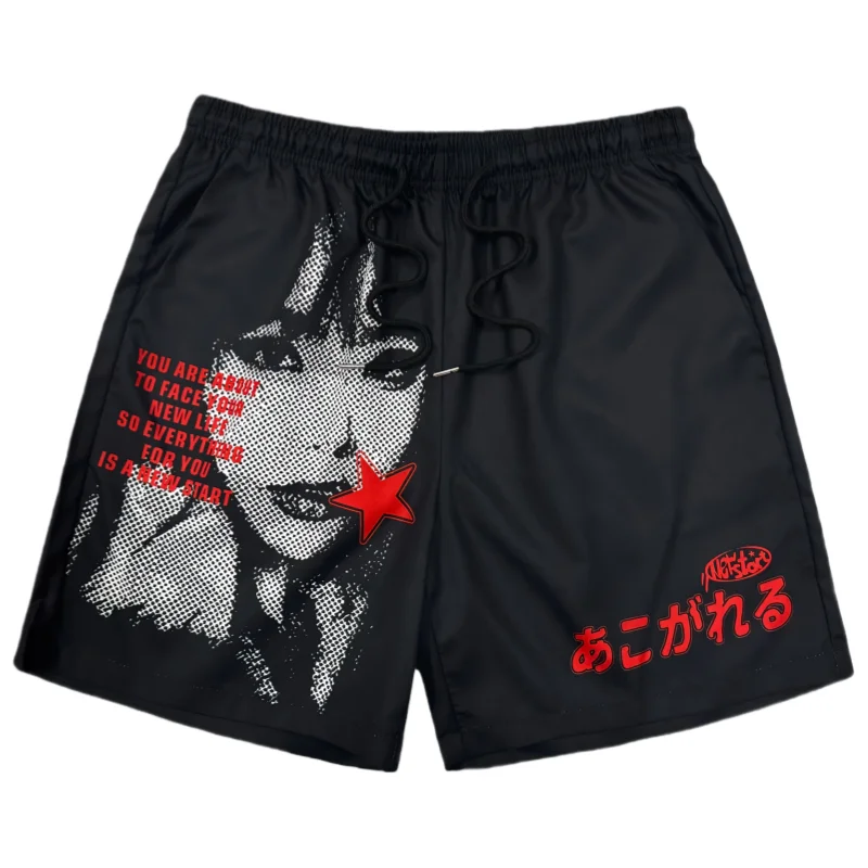 

Summer Japanese Y2K Harajuku Street Style Unisex Casual Quick-dry Beach Shorts Comfy Stylish Relaxed-Fit Flexible Moto Shorts
