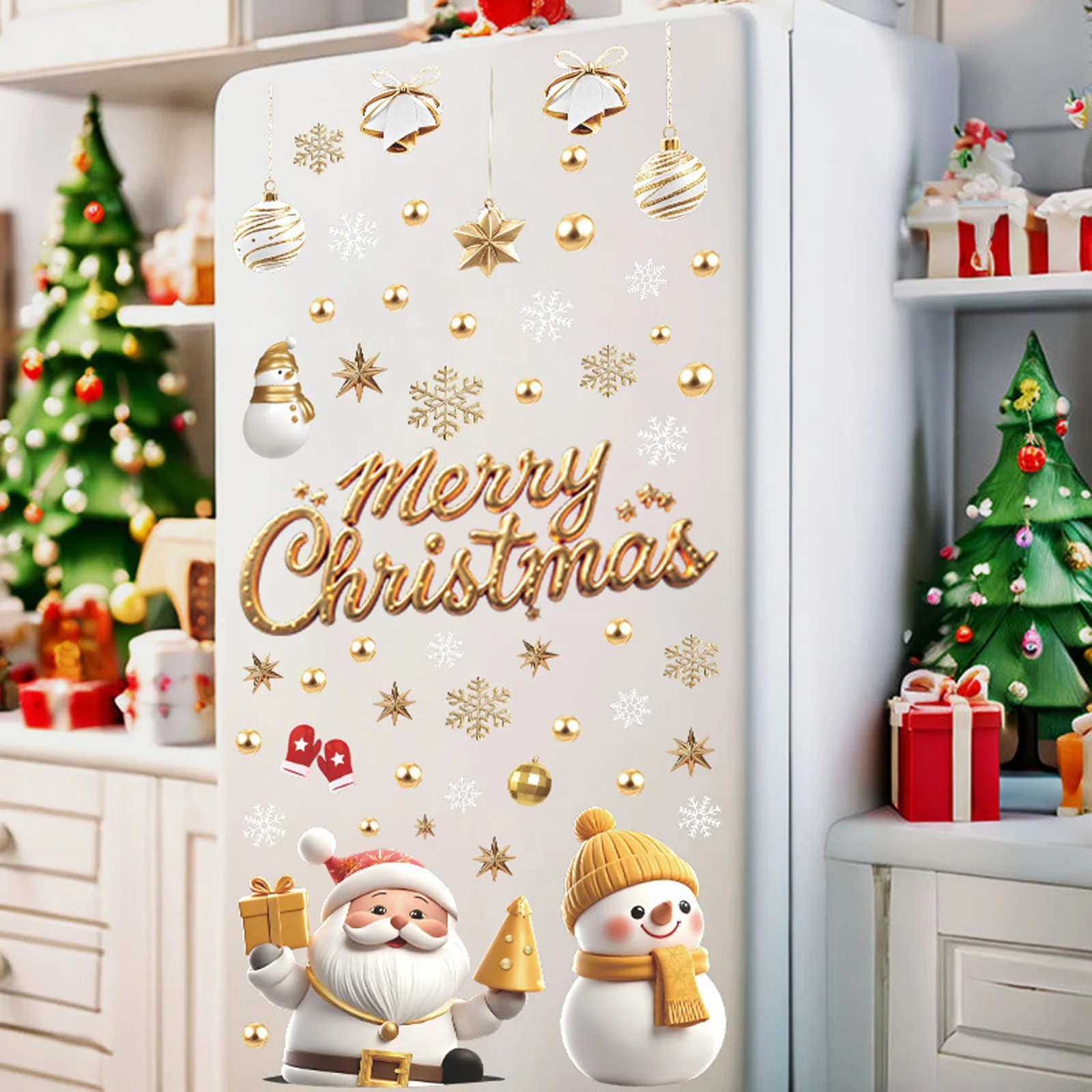 2025 ملصقات ديكور عيد الميلاد الكرتون عيد الميلاد عنصر كهرباء الزجاج ملصق نافيداد السنة الجديدة الطرف الديكور الدعائم 2026