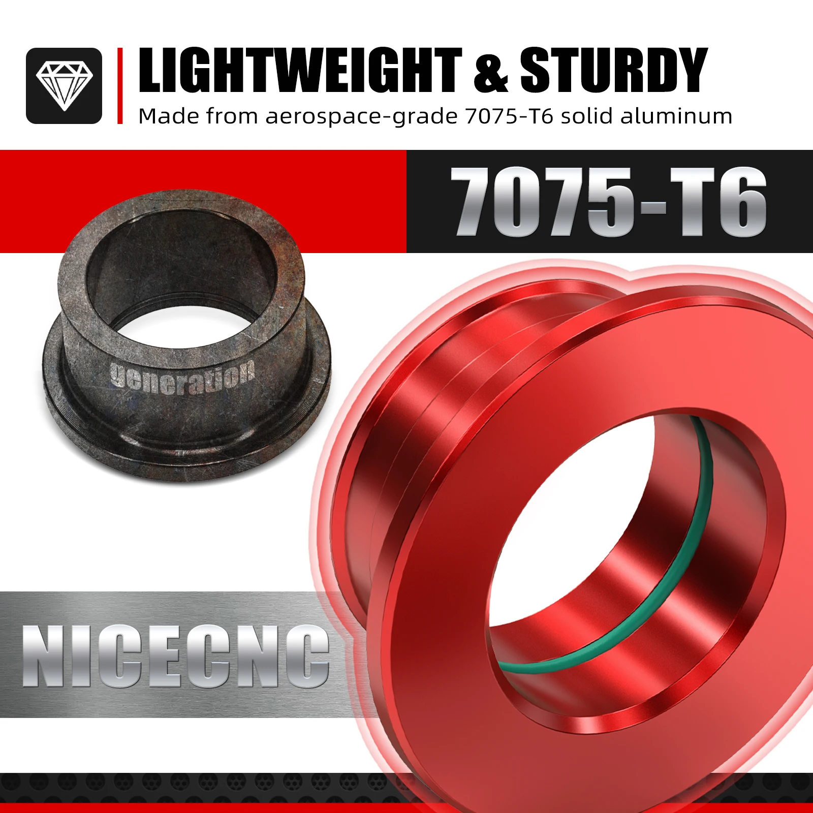 NICECNC Rear Wheel Spacers Hub Collars With O-rings For Stark Varg EX MX 2024-2025 Electrical Bike 7075-T6 Aluminum Anodization