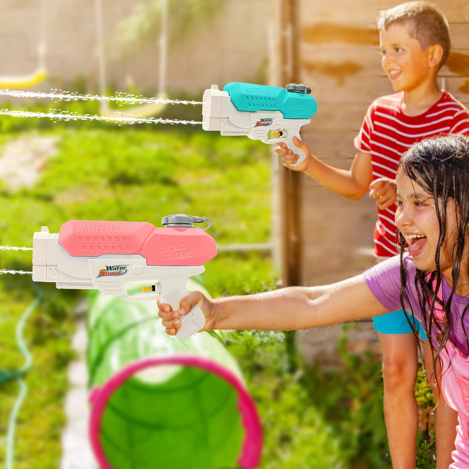 Kinderen Zomer Waterpistool, Dubbele Nozzle Grote Capaciteit Hogedruk Air Play Water Speelgoed, Buiten Watergevecht En Water Spelen