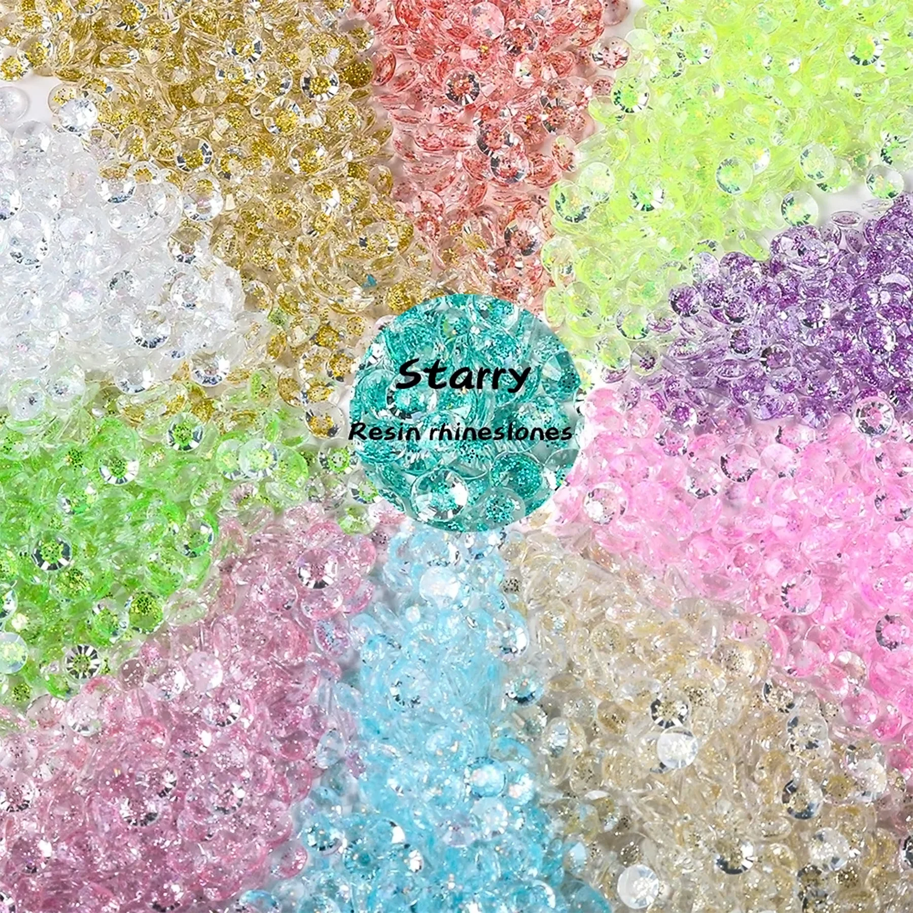 Wholesale  Big Package Transparent Starry Colors Milky Way Sky Resin Non Hot Fix Rhinestones Flatback Nail Art Strass