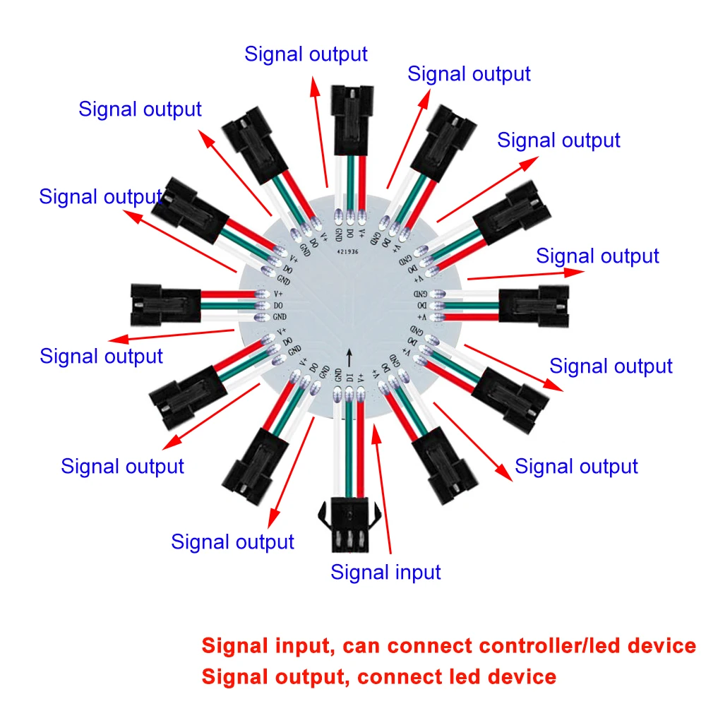 WS2812 WS2811 SK6812 11/12/13 Channels Firework Light Module Individually Addressable 3PIN Round Panel For Home Party Decor