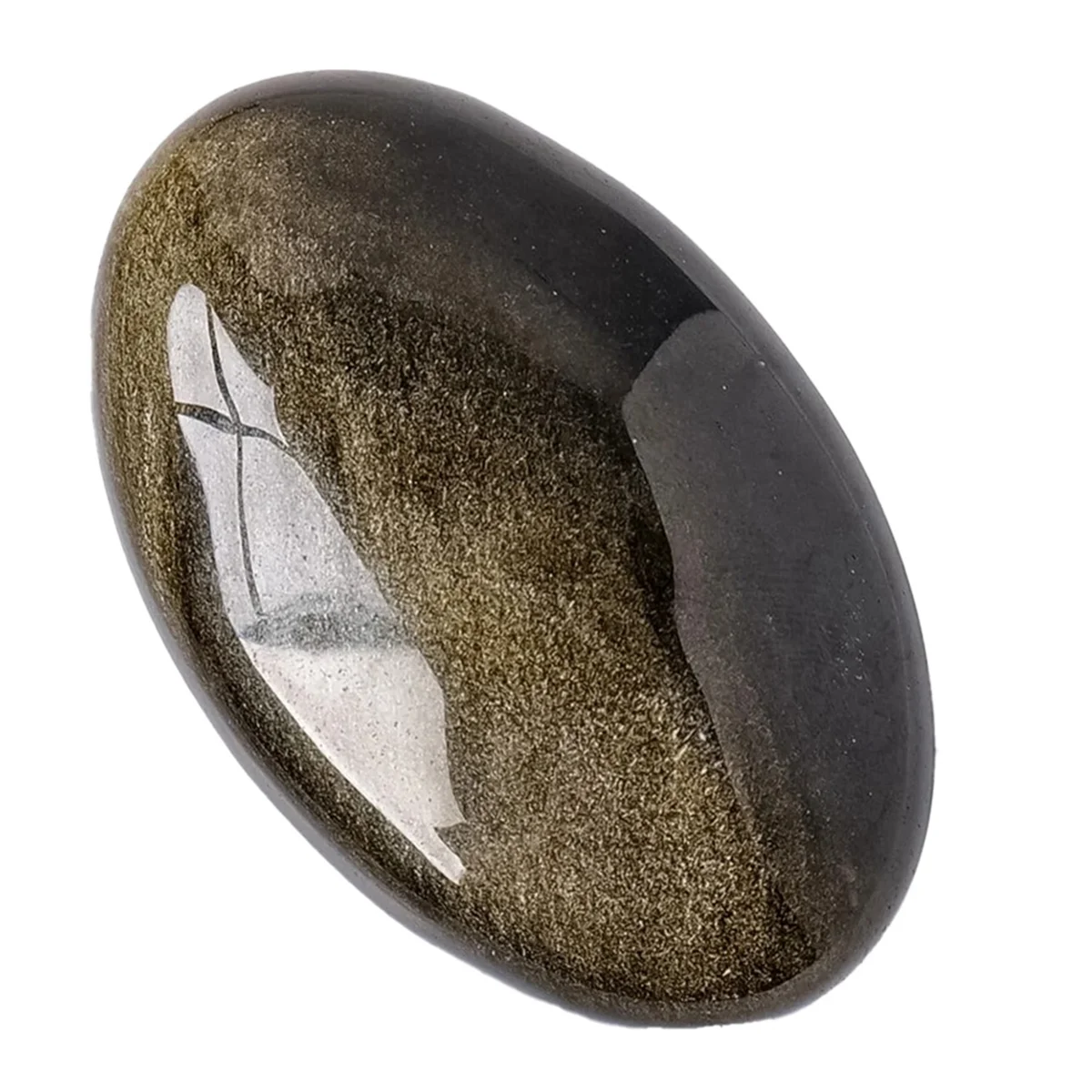 Natural Crystal Gem Golden Obsidian Palm Stone Thumb Toy Hot Compress Crafts Healing Health Family Energy Gemstone Gifts