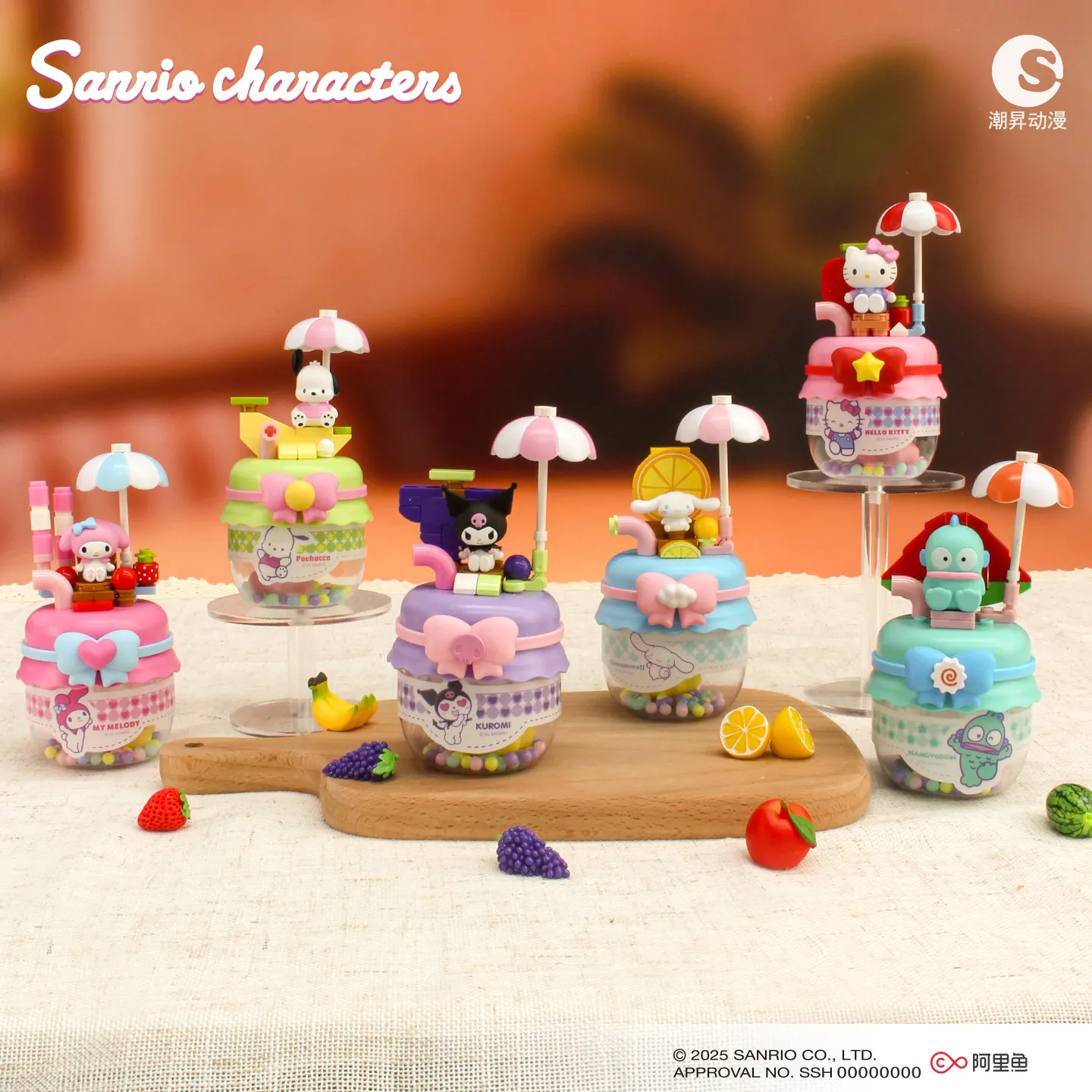 

Sanrio Characters Boba Jam Blocks Mystery Blind Box Gifts Toy Model Anime Figures Collect Ornaments