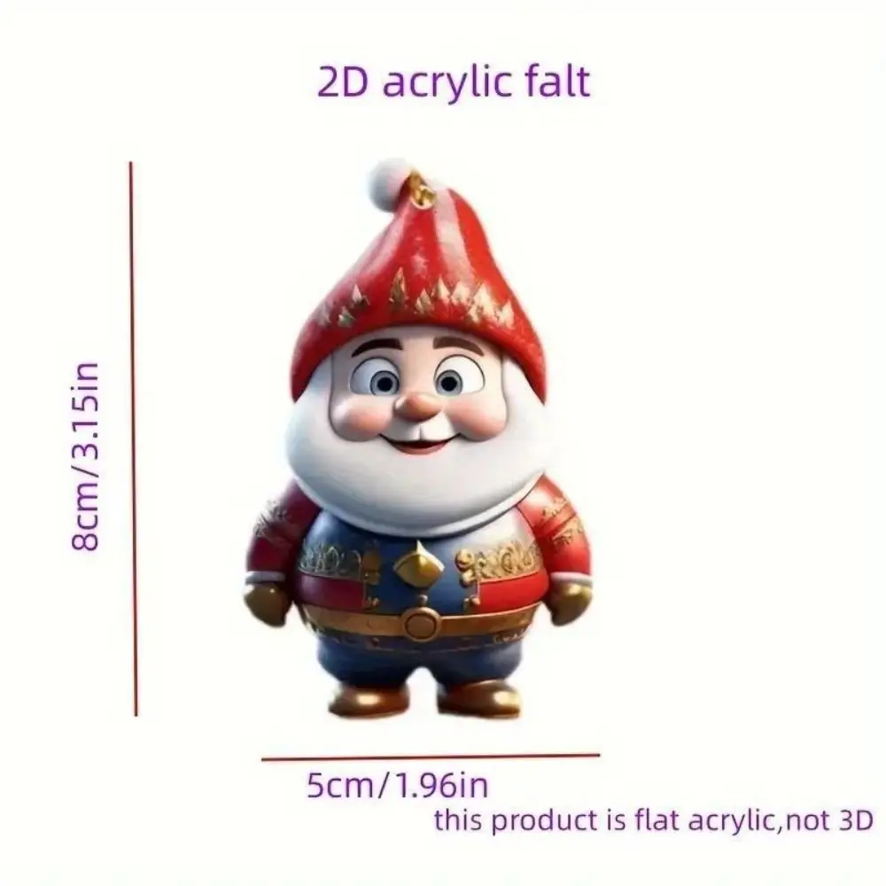 Acrylic Flat Christmas Character Pendant Durable Material Multifunction Christmas Tree Decoration Gift Christmas Santa Pendant