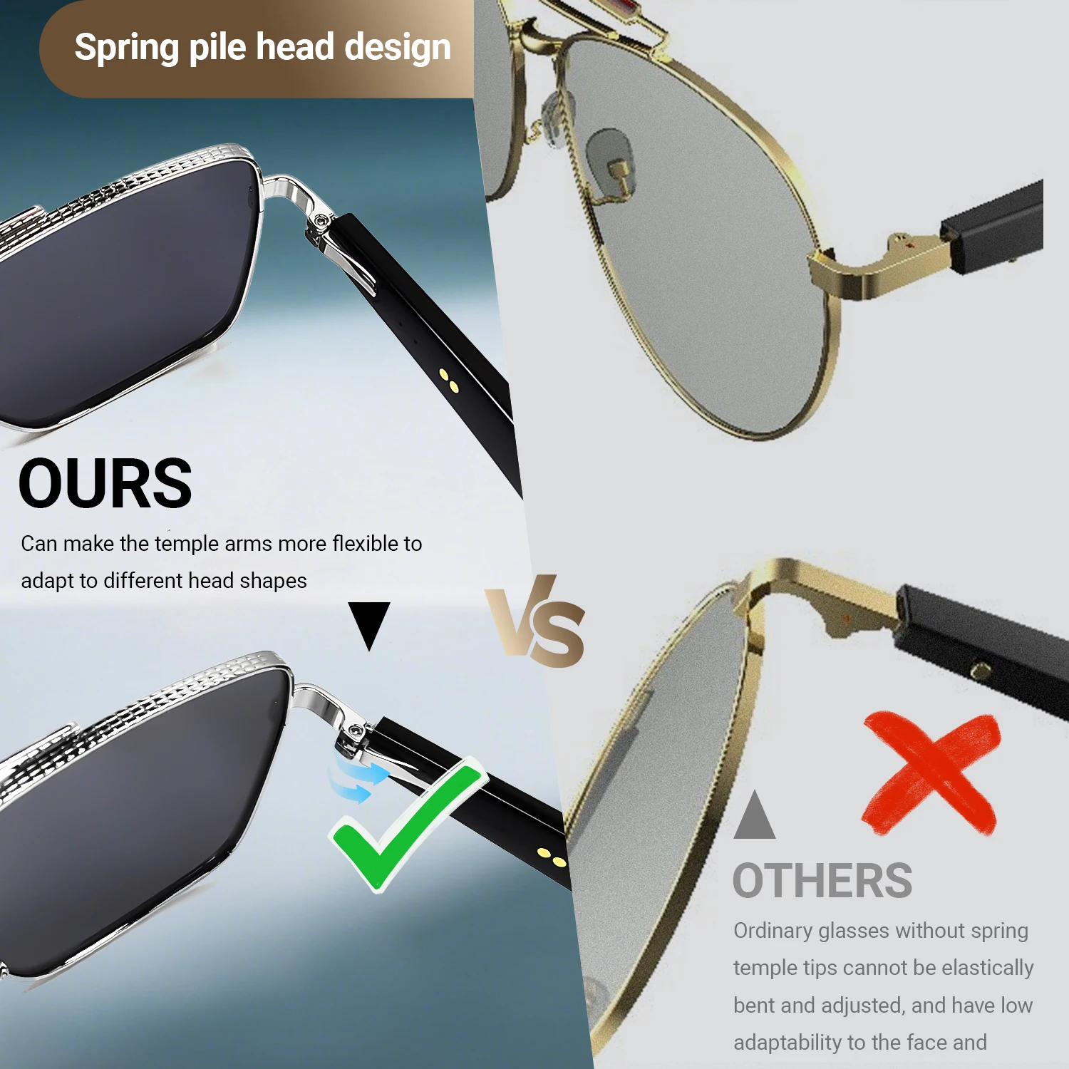 Gafas de sol inteligentes Llamada Bluetooth Auriculares para deportes al aire libre Gafas inteligentes con micrófono y altavoz incorporados