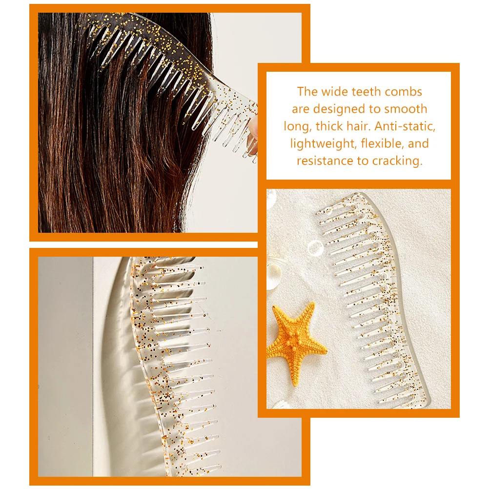 

2 шт., набор расчесок с широкими зубьями для распутывания вьющихся волос для влажных и сухих волос, гладкая укладка, профессиональное использование