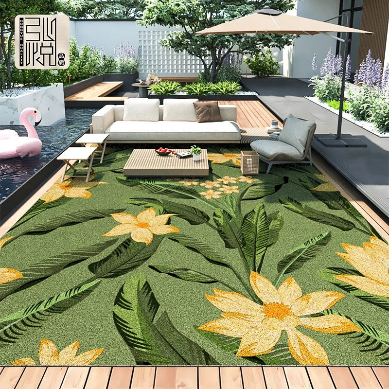 

VIKAMA Fresh Summer Outdoor Carpet, Large Area Terrace Floor Mat, Anti-Slip Camping Grass, Portable Carpet, Home Decoration