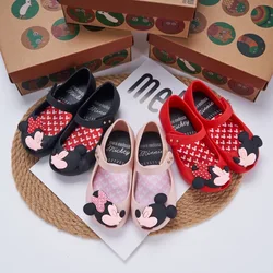 Disney Mickey Mouse Minnie Girls Jelly Baby Cartoon Soft Soled Sandals Kids Summer Beach Shoes Cosplay Princess Shoe